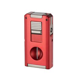 Visol Zurich Dual Torch Flame Cigar Lighter - Red Visol Zurich Dual Torch Flame Cigar Lighter - Red