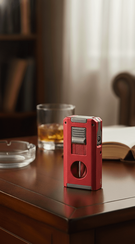 Visol Zurich Dual Torch Flame Cigar Lighter - Red Visol Zurich Dual Torch Flame Cigar Lighter - Red