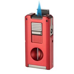 Visol Zurich Dual Torch Flame Cigar Lighter - Red