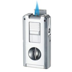 Visol Zurich Dual Torch Flame Cigar Lighter - Silver