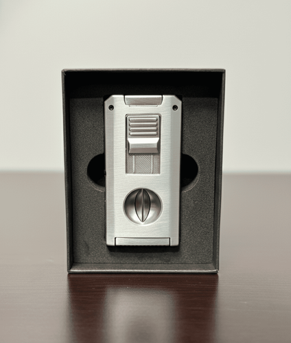 Visol Zurich Dual Torch Flame Cigar Lighter - Silver