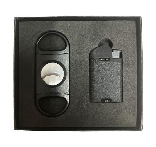 Visol Rand Jr Cigar Cutter & Axis Cigar Lighter Gift Set  Visol Rand Jr Cigar Cutter & Axis Cigar Lighter Gift Set
