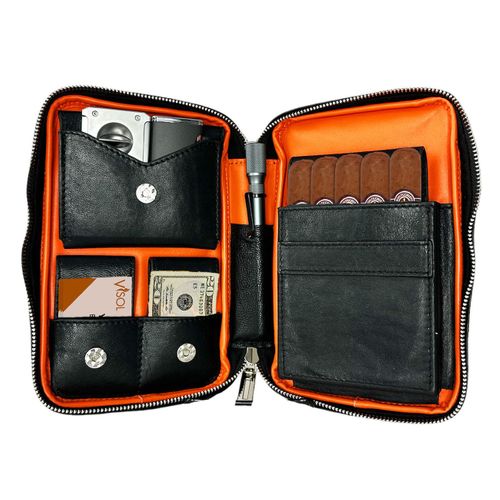 Visol Peter James Leather Black Travel Cigar Case Visol Peter James Leather Black Travel Cigar Case