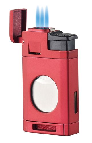 Visol LighCut Red Triple Torch Flame Lighter and Cigar Cutter Visol LighCut Red Triple Torch Flame Lighter and Cigar Cutter