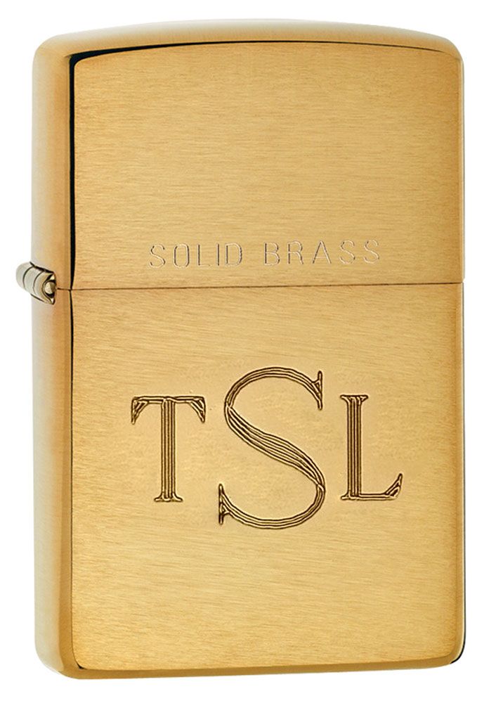 Zippo Brushed Brass Lighter Personalized by Free Engraving