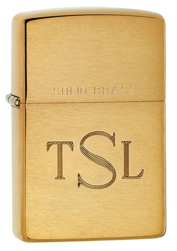 Zippo Brushed Brass Lighter Personalized with Free Engraving