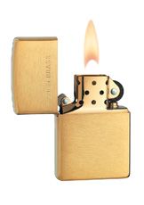 Zippo Brushed Brass Lighter Personalized with Free Engraving