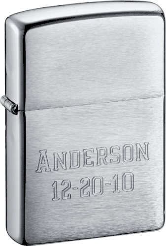 Zippo Brushed Chrome Lighter Gift Kit - Ships by Ground Only
