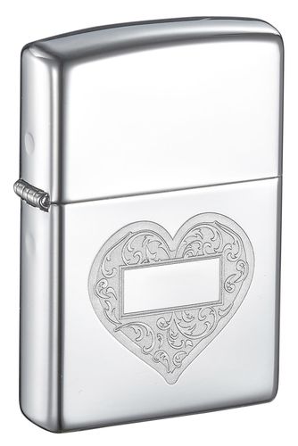 Zippo Heart High Polish Chrome Windproof Lighter