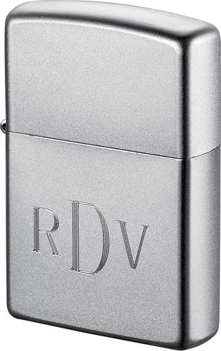 Custom Engraved Zippo Lighter - Personalize With Your Name | Satin Chrome Windproof Lighter