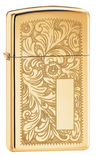 Zippo Venetian Slim High Polish Brass Lighter