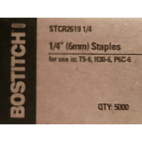 BOSTITCH STCR 2619 1/4" 5M STAPLES FOR P6C-6