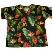 #51 Black Anthurium Flower Scrub Tops