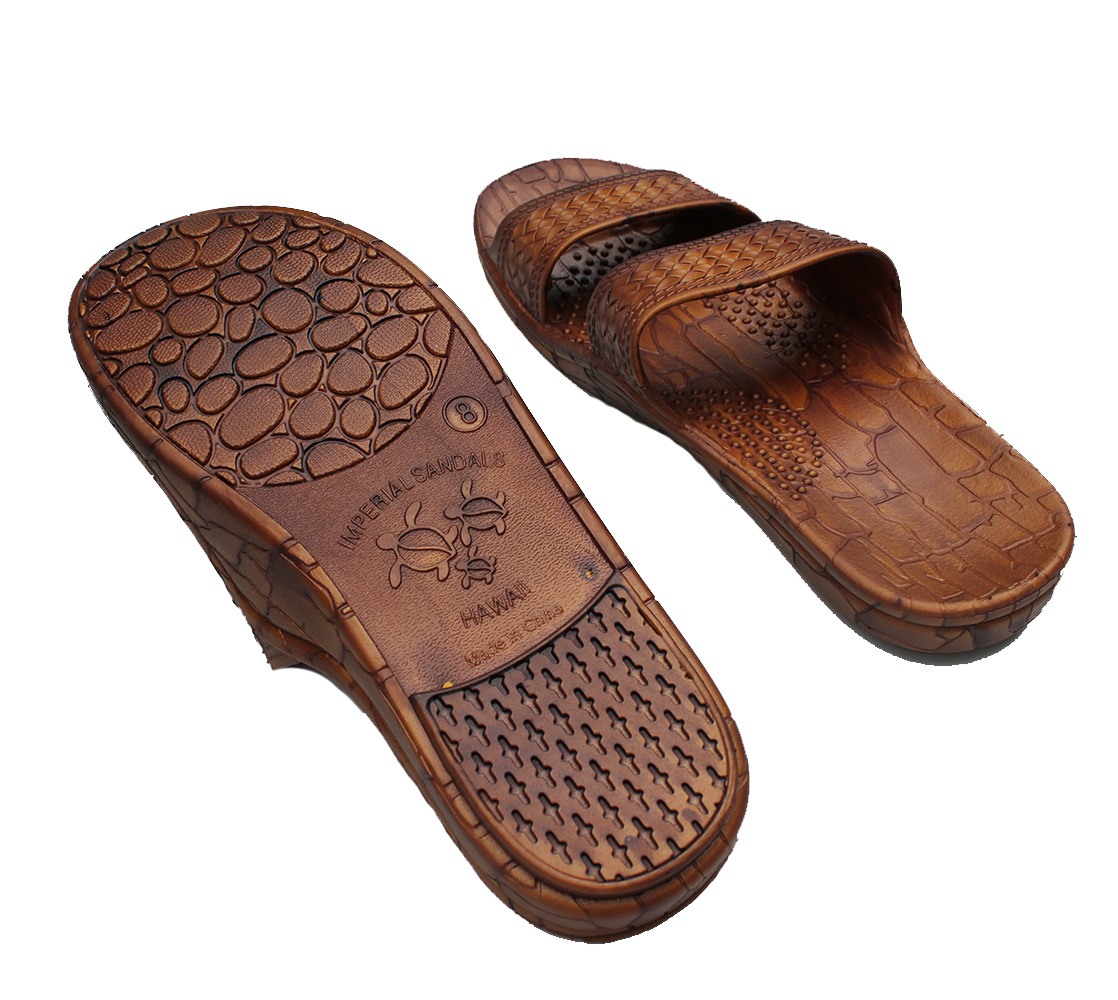 Brown and Black Double Strap Jesus Style Hawaii SandalsUnisex Sandal