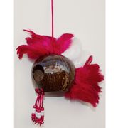 Large Coconut Shell Hawaiian Ikaika (Red / White)