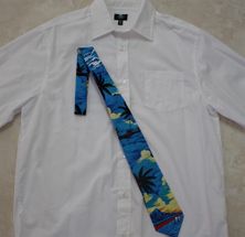  Hawaiian Necktie<br>Blue Palm Tree