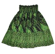 Hawaiian Pa'u hula skirts<br>#3 Green Tapa