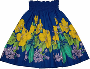 Hawaiian Pa'u hula skirts<br>#4 Blue Yellow Flower