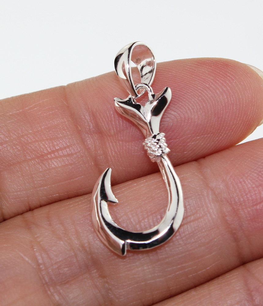 Hawaiian silver<br>Small Fish hook pendant Hawaiian silver<br>Small Fish hook pendant