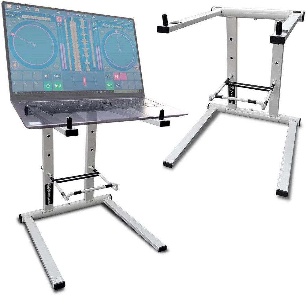 AxcessAbles DJLTS01 Lightweight Folding DJ Laptop Stand (White)