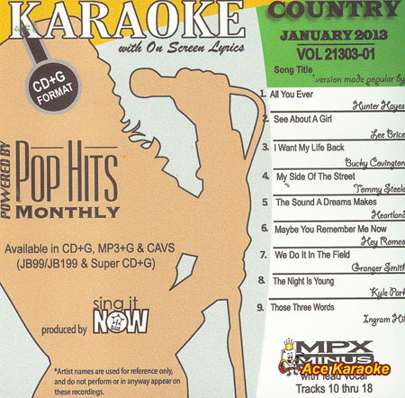 Country Party Karaoke 5 CDG Set 45 Hits Del 2015 - GIRL CRUSH - Nuovo