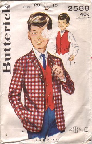 Butterick 2588 Jacket & Vest, Size 10, Chest 28"