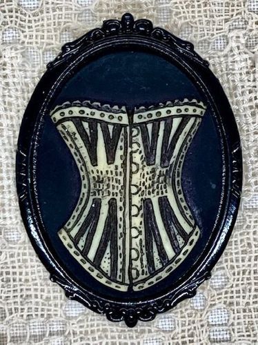 Cream Corset Cameo Brooch