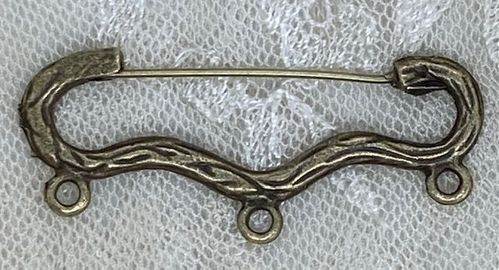 Antiqued Goldtone Chatelaine Pin