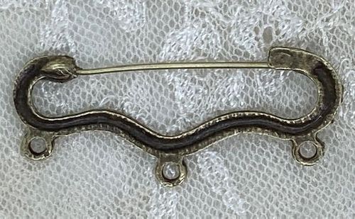 Antiqued Goldtone Chatelaine Pin