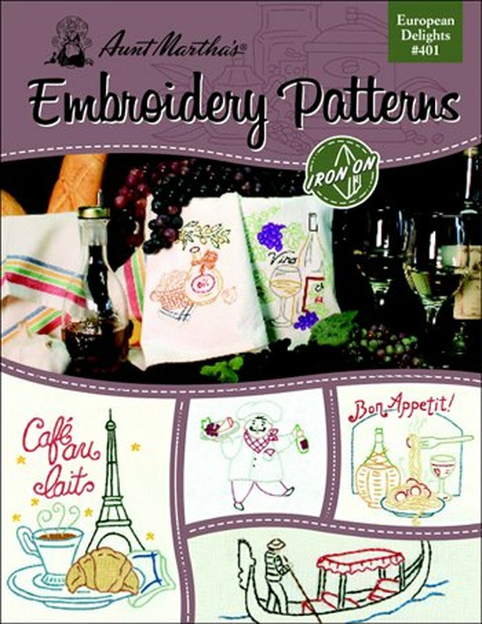 Aunt Martha's European Delights Embroidery Transfer Pattern Book