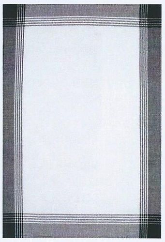  White Towel With Black Stripes To Embroider