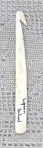Vintage Hand Painted Bone Crochet Hook From The Lipson School