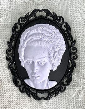 **NEW!** Lavender Bride of Frankenstein Cameo Brooch Pin