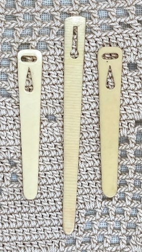 3 Vintage Celluloid Bodkins