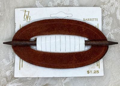 Vintage 1970's Brown Suede Ponytail Holder