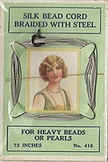 Vintage Silk Braided Bead Cord W Steel Clasp