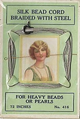 Vintage Silk Braided Bead Cord W Steel Clasp