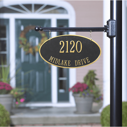 Double Sided Hanging Oval Sign - 2 lines