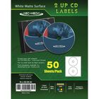 White Matte Surface 2 UP CD/DVD Labels, 50 Sheets