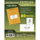 White Matte Surface Shipping Labels - 2" x 4", 50 Sheets