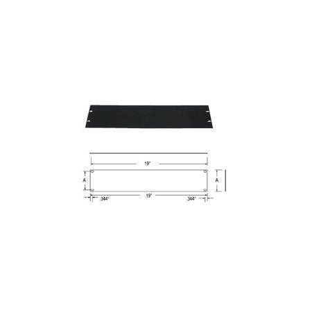 Lowell AFPB-4 Rack Panel-Blank-4U Flat Brushed Black Anodized Aluminum