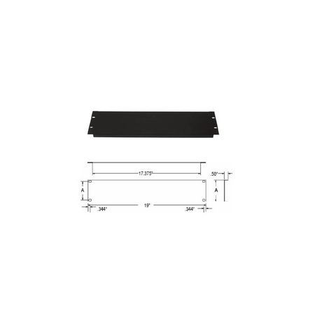Lowell APB-2 Rack Panel-Blank-2U Flanged Brushed Black Anodized Aluminum