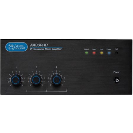 Atlas Sound AA30PHD - 3-Input, 30-Watt Mixer Amplifier with Automatic System Test (PHD)