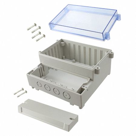 Bud Industries DCH-11924, L11 X W12 X D6, NEMA Box, Sealed Dual-Compartment Enclosure hinged