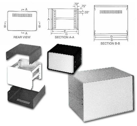 Bud Industries CS-11204-BT, L9 X W4 X D8, Electronics Cabinets Bud Industries CS-11204-BT, L9 X W4 X D8, Electronics Cabinets