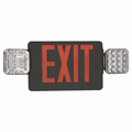 Eiko EXIT/EM-R-BK - 11039, Exit Sign Red with Emergency Light Black Housing
