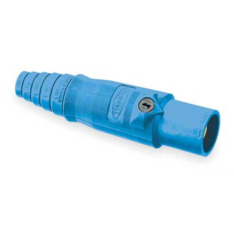 Hubbell HBL400MBL AC Connector, 16 Series CamType, inline, male, blue