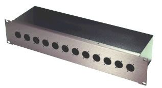 Whirlwind HBREP-6 - Rack Panel - 2 RU, w/backbox, punched for 6 EP connectors