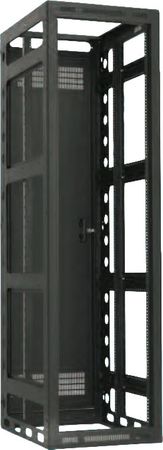 Lowell LGR-2427 Rack-Gangable-24U 27in Deep 2pr Rails Rear Door Black