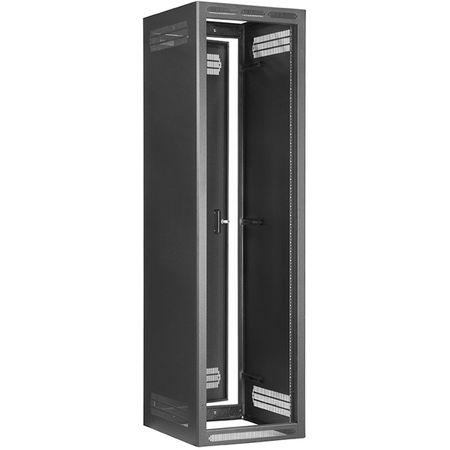 Lowell LFR-4427 Rack-Enclosed-44U 27in Deep 1pr Fixed Rails Rear Door Black